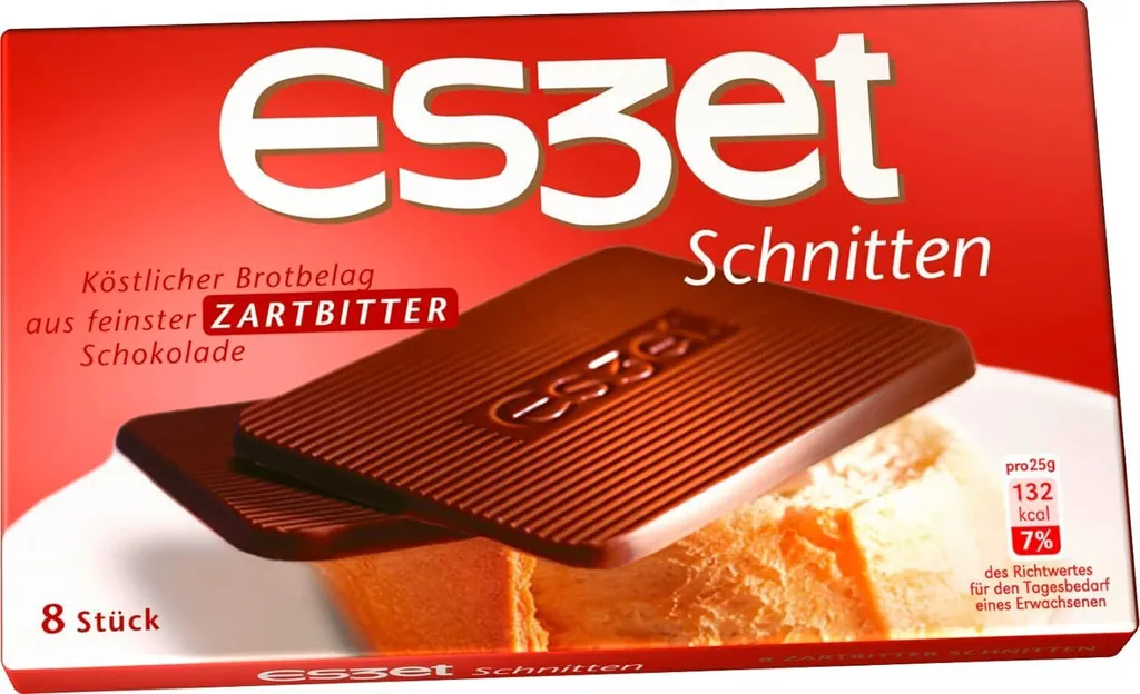 Eszet Schnitten 8 feine Brotbelag Zartbitterschokoladentäfelchen 75g