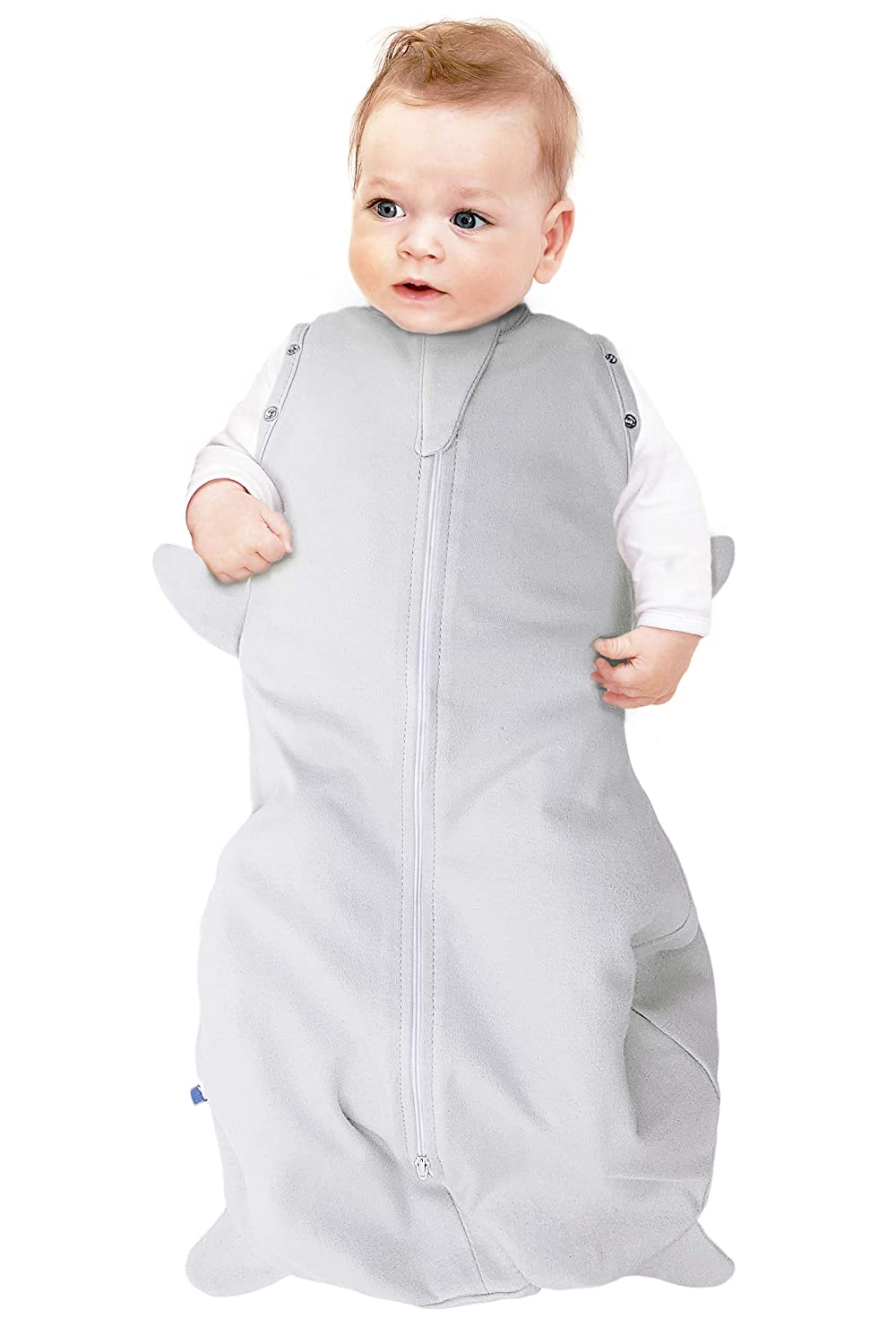 Wallaboo Baby sleeping bag, the ideal first pack bag for your little ones, 100% cotton, great for babies who often wake up, also suitable for all baby seats, dimensions S: 0-3 months, 3-6 kg, colour: silver