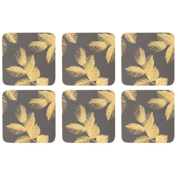 Etched Leaves Coaster 6 Pack