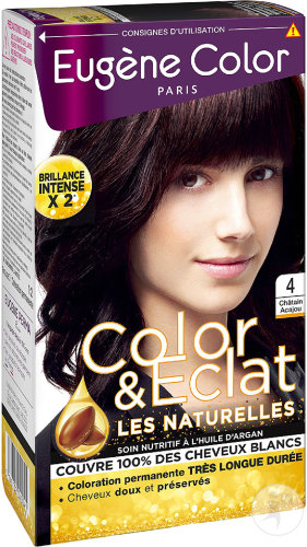 Eugène Color Color & Eclat Les Naturelles Permanent Hair Color 4 Mahogany Brown 1 Kit