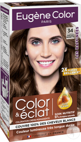 Eugène Color Color & Eclat Les Raffinees Permanent Hair Color 34 Chestnut Brown 1 Kit