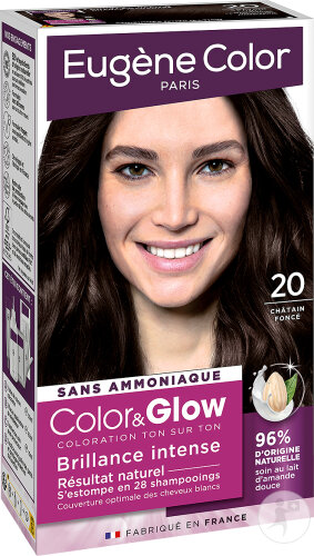 Eugène Color Color&Glow Tone-on-Tone Hair Color Intense Shine N°20 Dark Brown 1 Kit