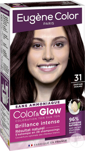 Eugène Color Color&Glow Tone-on-Tone Hair Color Intense Shine N°31 Mahogany Brown 1 Kit