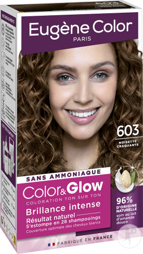 Eugène Color Color&Glow Tone-on-Tone Hair Color Intense Shine N°603 Crunchy Hazelnut 1 Kit
