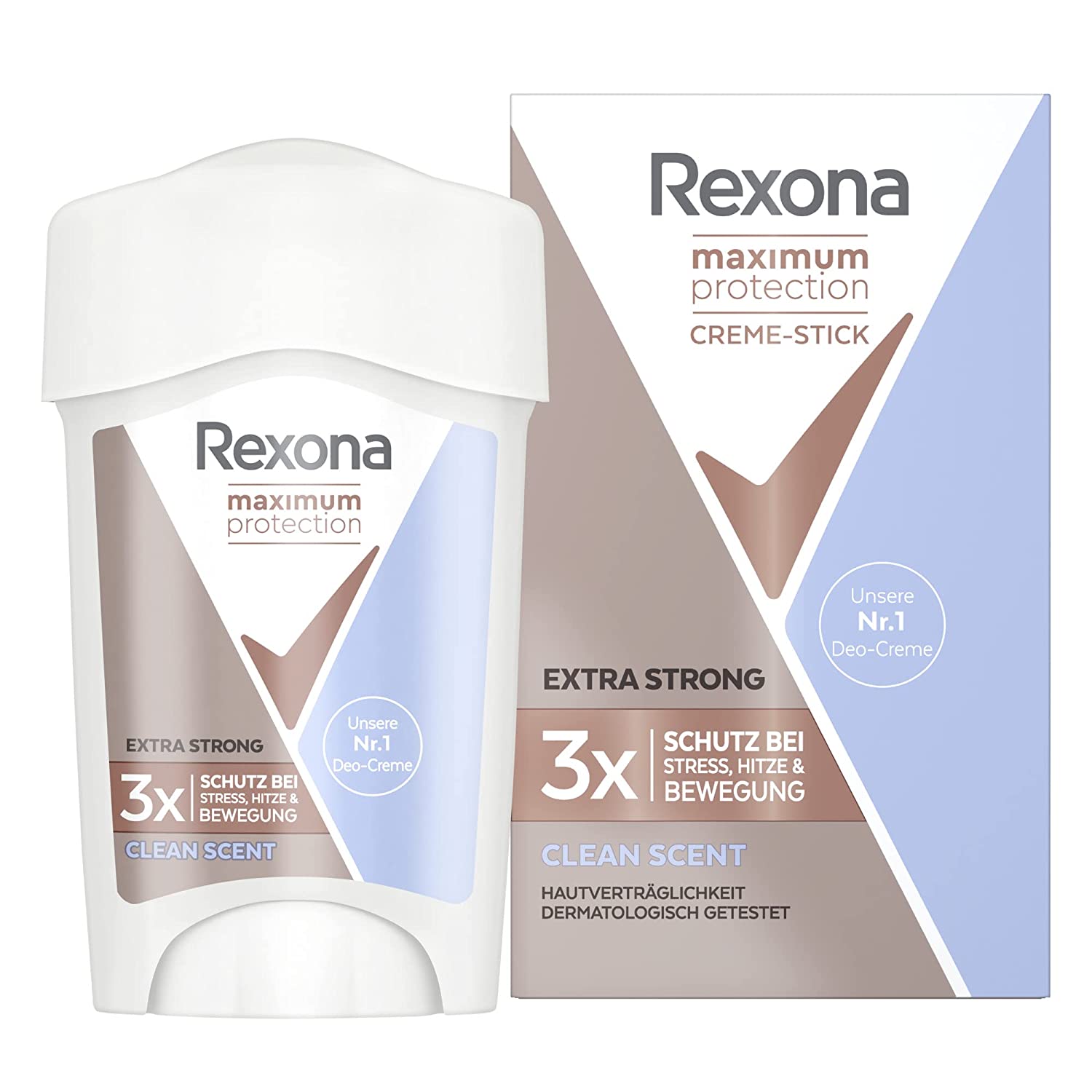 Rexona Maximum Protection Antiperspirant Deodorant Cream Clean Scent with 48 Hours Protection Against Strong Sweating and Body Odour 45 ml Pack of 1