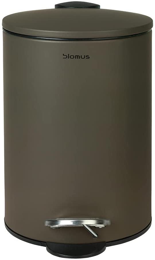 blomus - TUBO 69159 Pedal Bin Made of Powder-Coated Steel, Tarmac, 3 L Capacity, Smart Close System, Removable Bucket, Exclusive Bathroom Accessory (H x W x D: 24.5 x 17 x 17 cm, Tarmac, 69)