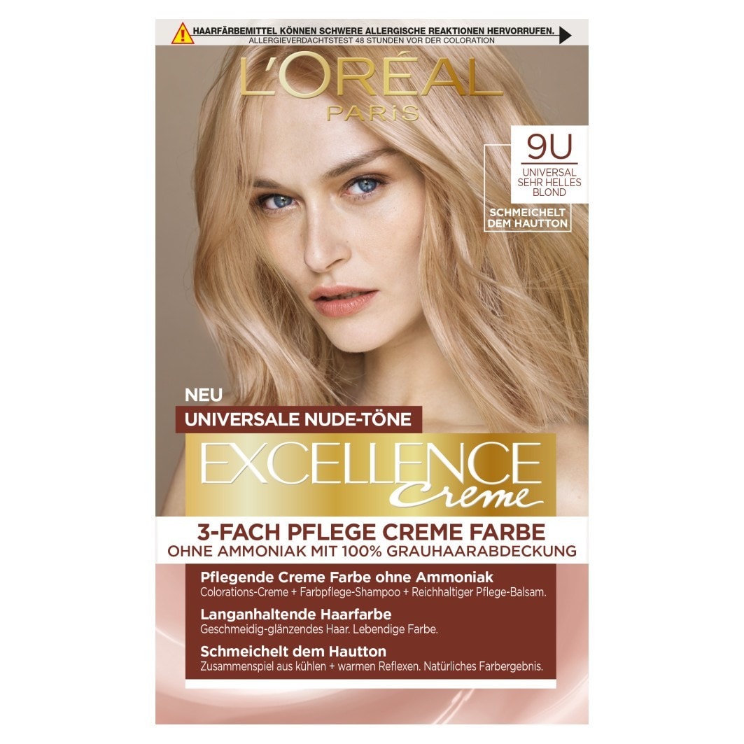 L´Oréal Paris Excellence Universal Nudes, No. 9U - very bright blonde, No. 9U - Very light blond