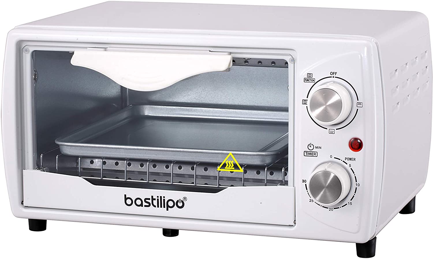 Bastilipo Bast Ilipo Pisa – Mini Oven Toaster with 9 litre capacity Vents Car Detachable, 800 Watt, White
