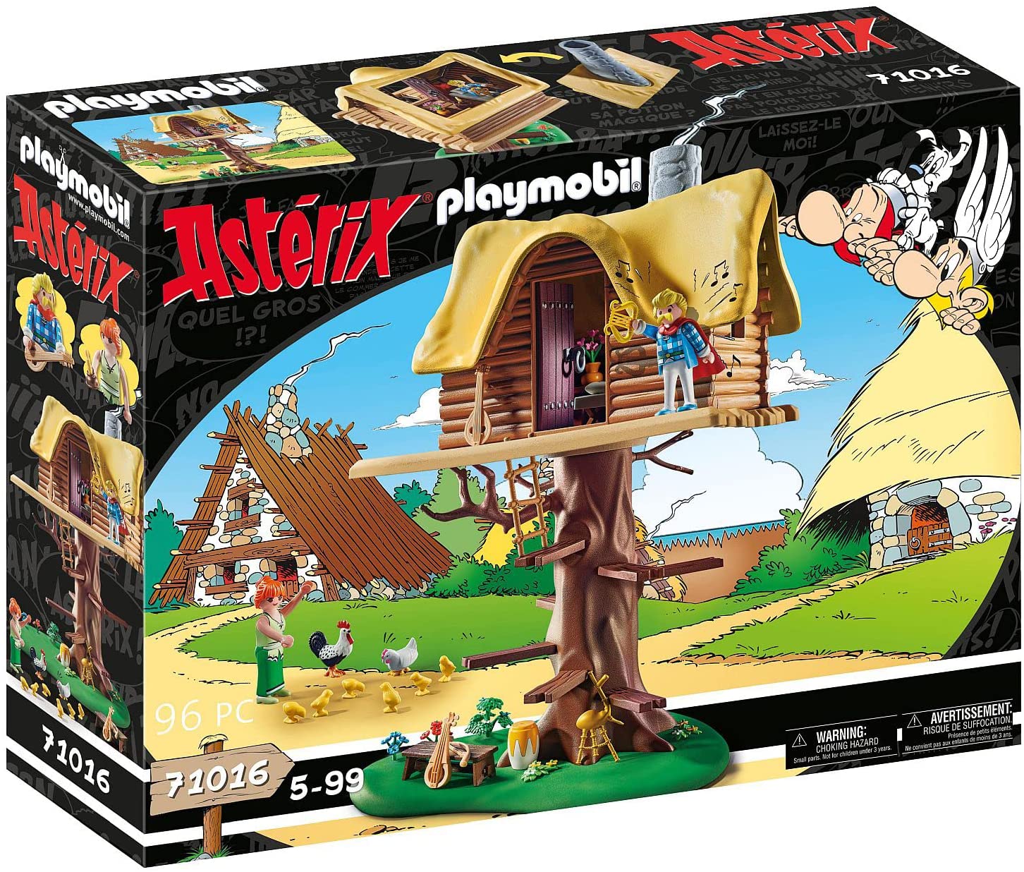 PLAYMOBIL Asterix 71016 Troubadix with Tree House, Toy for Children Aged 5+