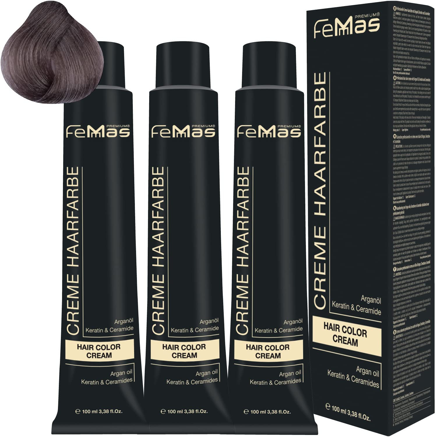 Femmas Hair Colour Cream 100 ml Hair Colour Pack of 3 Light Blonde Ash Intensive 8.11, ‎light