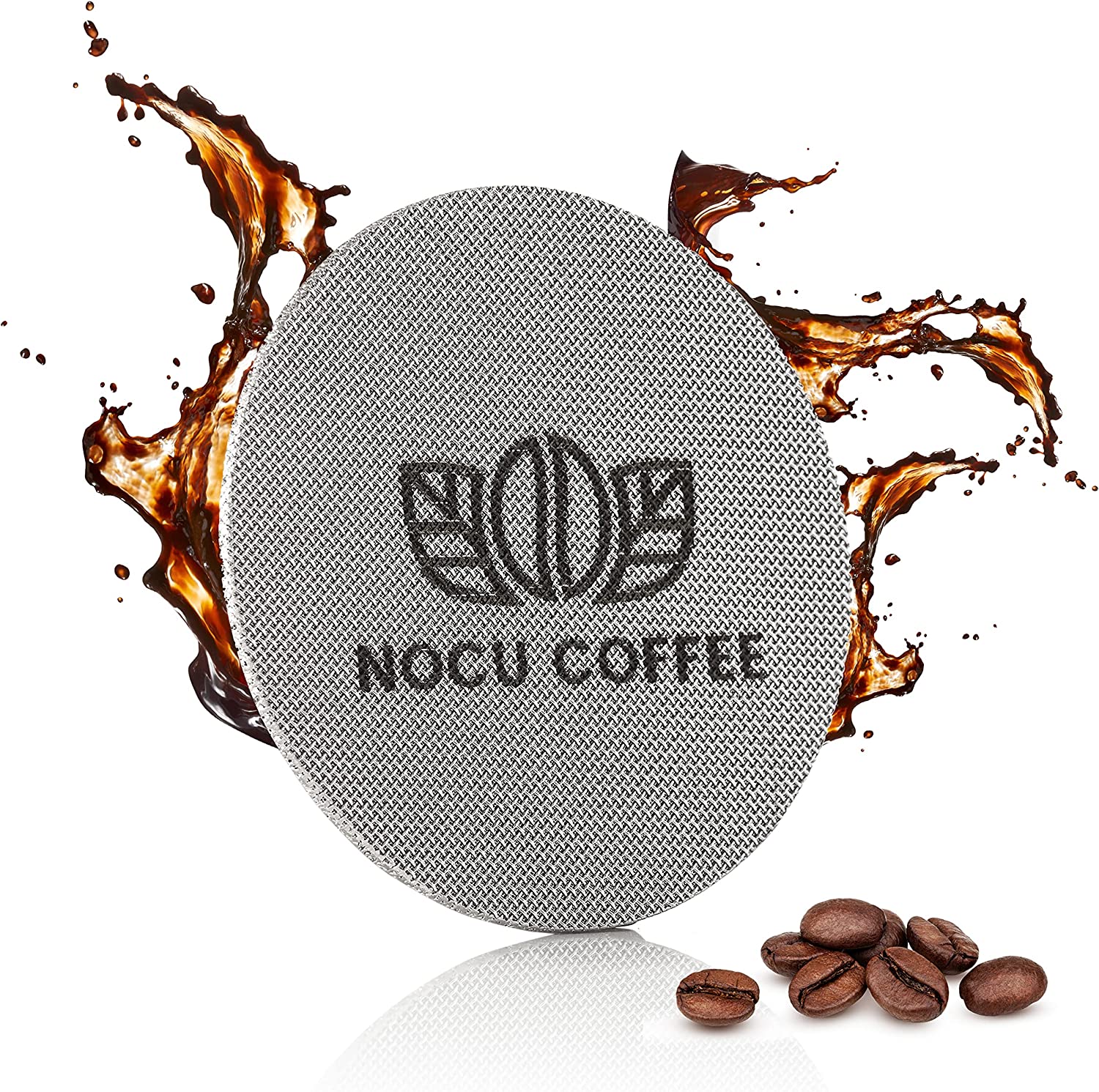 Nocu Coffee Espresso Puck Screen 57.5 mm for Lelit and Ascaso 57 mm portafilter - Food -grade Stainless Steel Coffee Filter Reusable Round With 1.7 mm Thickness - Permanent Coffee Filter