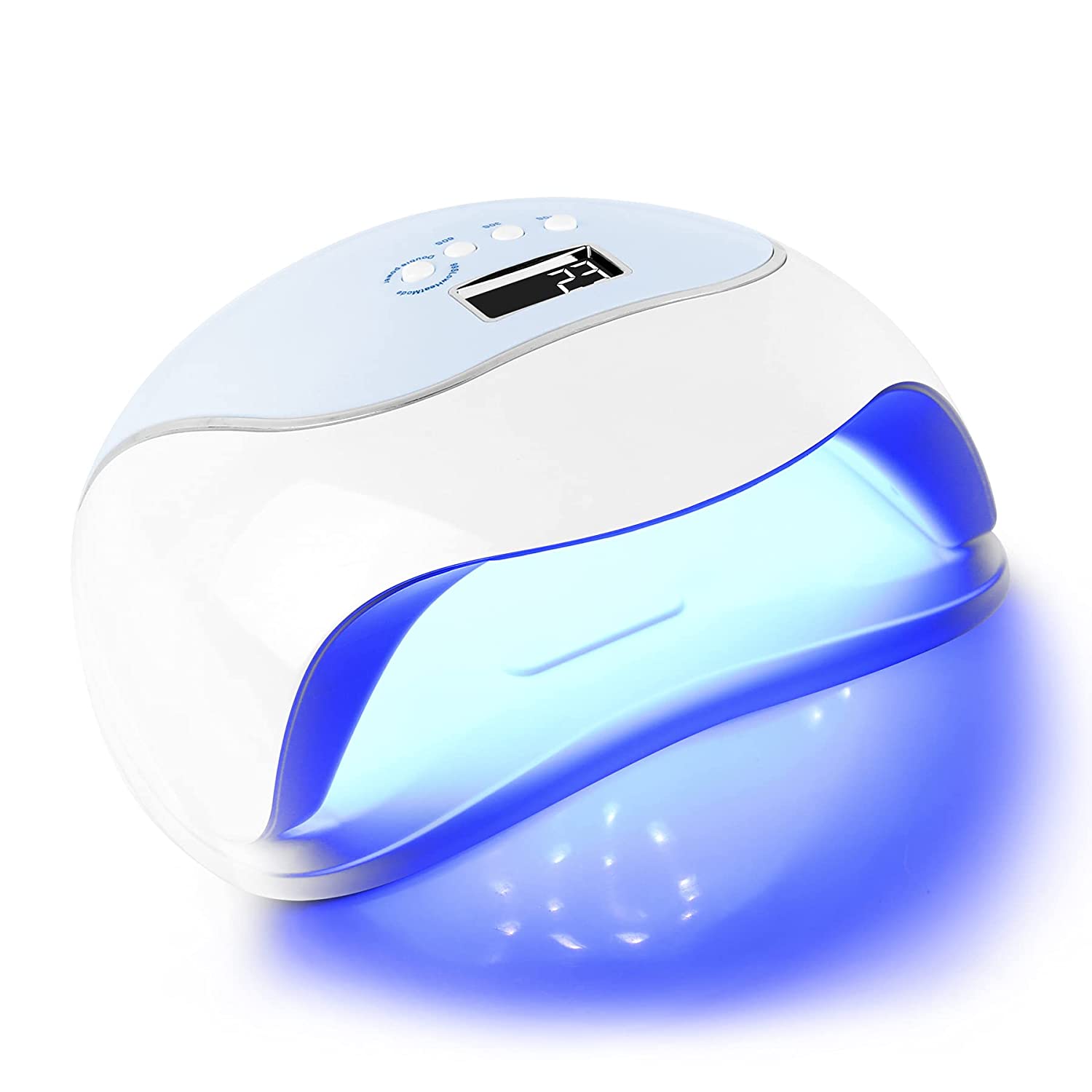 Boadw 120 W nail dryer, UV LED lamp for nails, UV lamp for gel nails, nail lamp for gel nails, 4 timer settings, infrared sensor, LCD display, quick drying nail lamp, blue, ‎120w blau