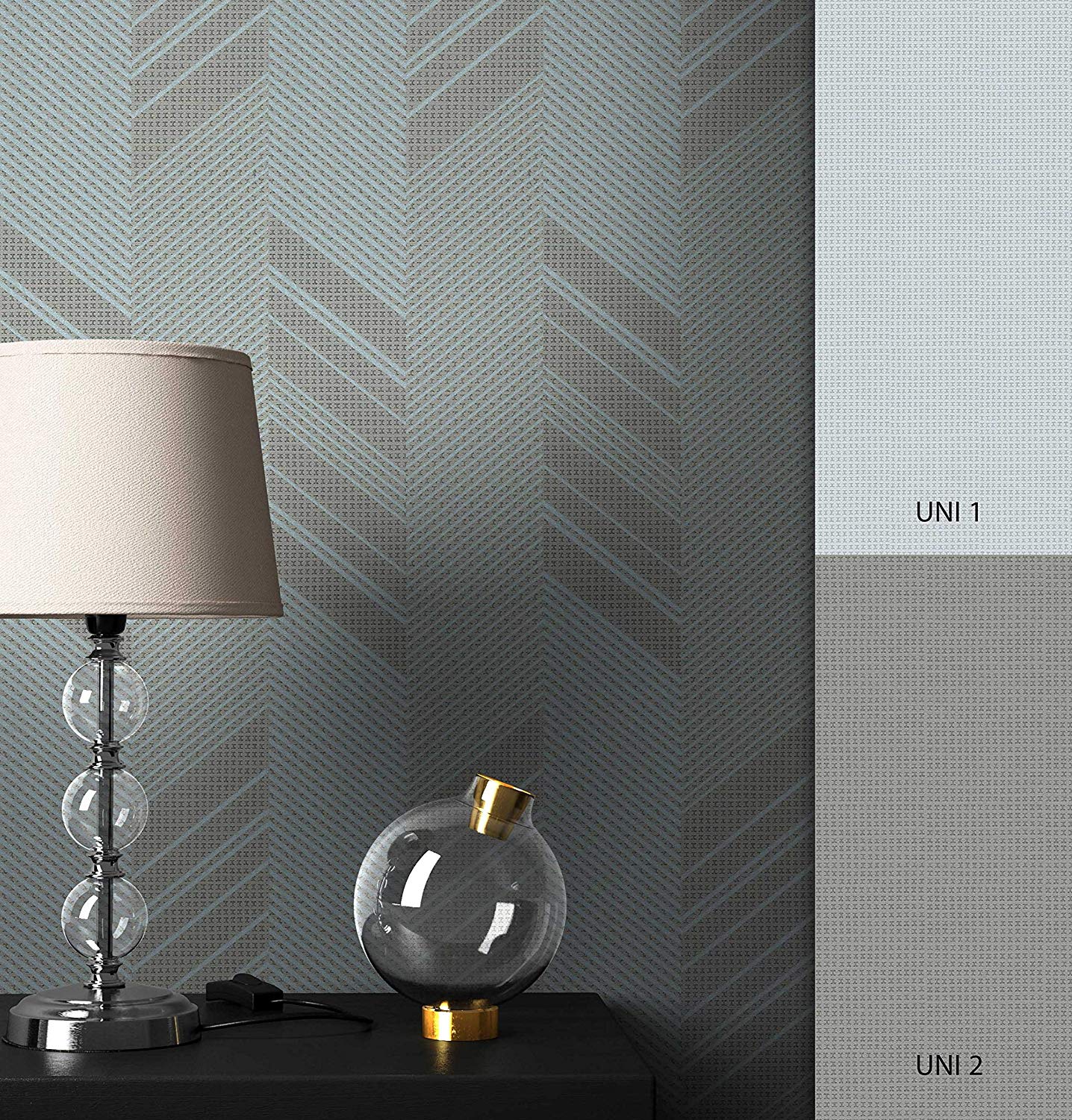 Newroom Graphic Grey Geometric Graphic Graphic Non-Woven Wallpaper Modern I
