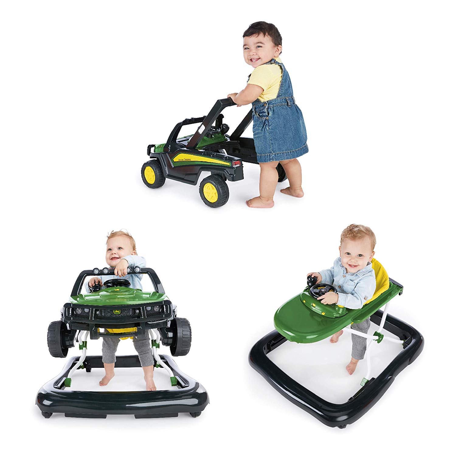 Bright Starts, John Deere 3 in 1 Height Adjustable Folding Walker with Sounds and Lights