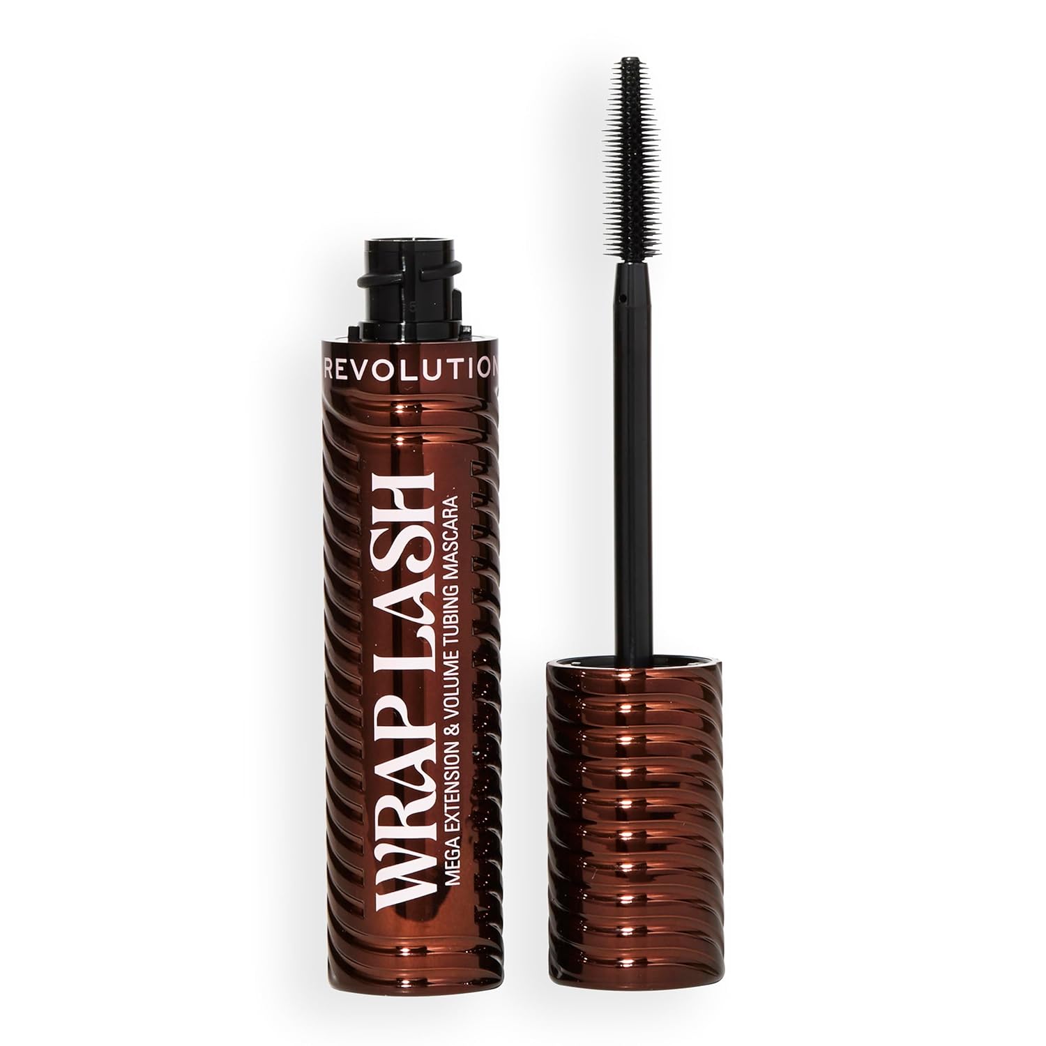 Revolution Wrap Lash Tubing Mascara, Smudge-proof & Waterproof for Maximum Length and Volume, Vegan & Cruelty Free, Brown, 8.5 ml