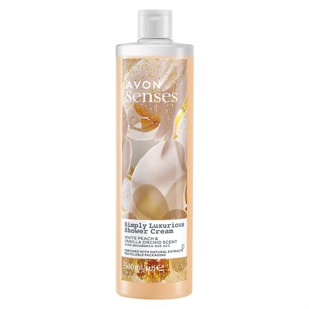 Avon Senses Simply Luxurios White Peach & Vanilla Orchid Shower Cream 500ml