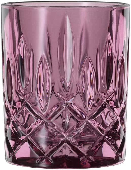 Spiegelau & Nachtmann, Set of 2 whisky cups, pink whisky glasses, crystal glass, 295 ml, berry, noblesse vintage, 104244