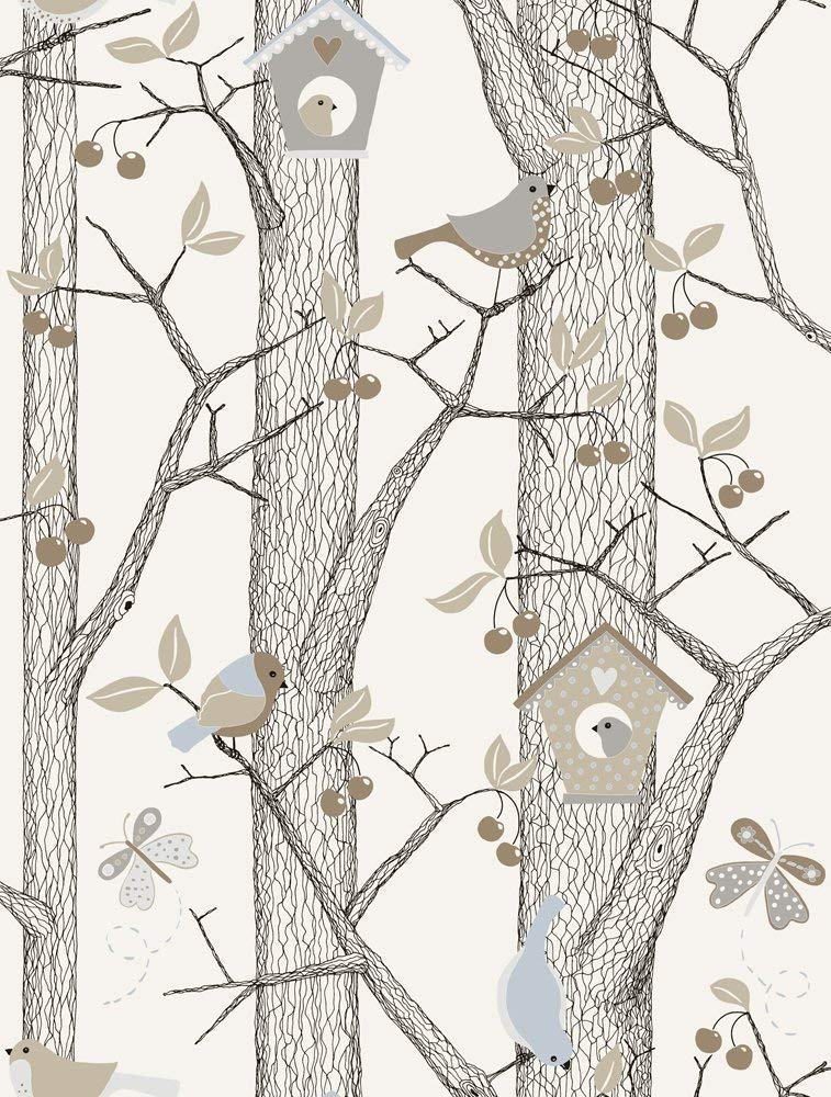 Lilleby 2651 Fleece Wallpaper Childrens Cherry Blossom Tree With Birds Bei