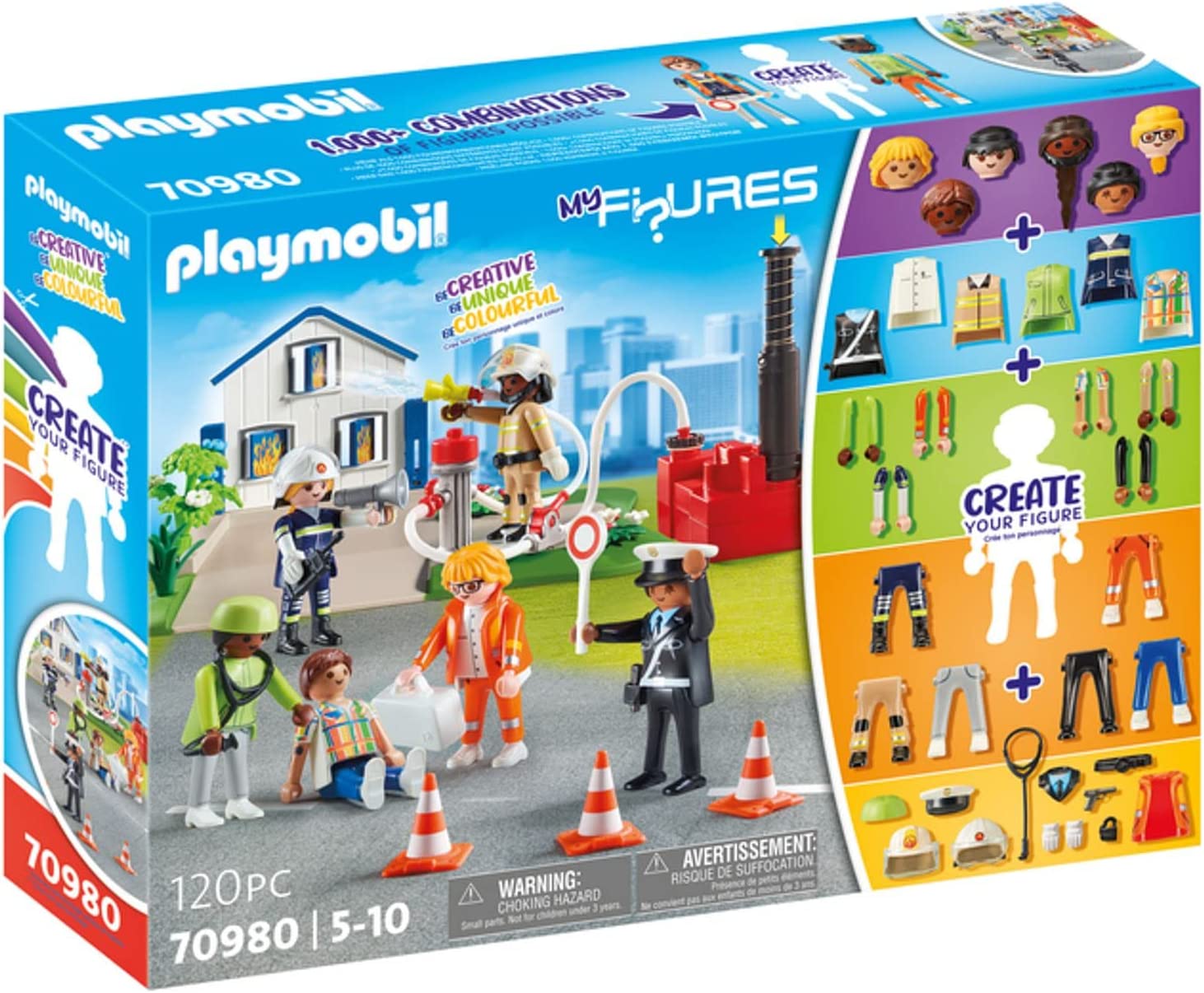 PLAYMOBIL My Figures 70980 Rescue Mission, 6 Toy Figures with Over 1000 Combination Possibilities, Action Toy for Children from 5 Years
