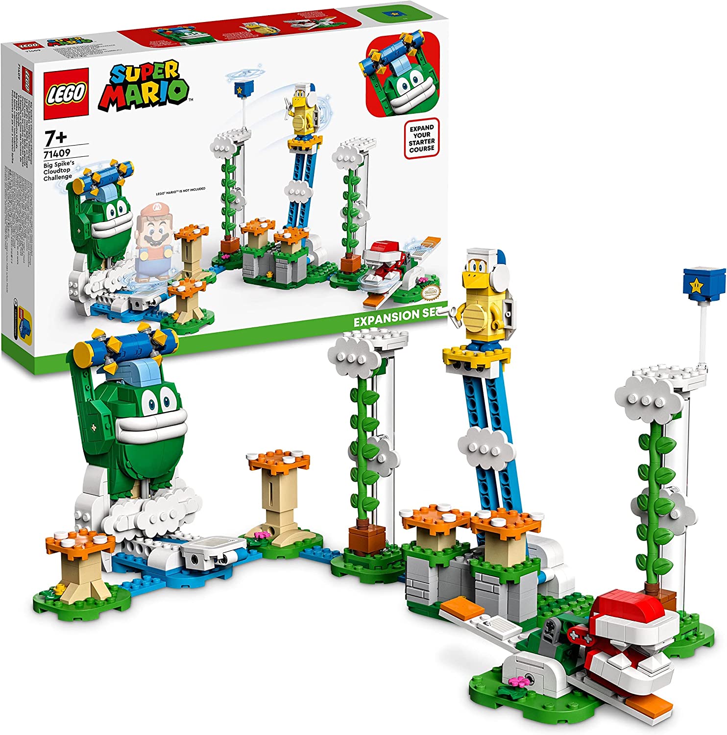 LEGO 71409 Super Mario Maxi-Spikes Cloud Challenge - Expansion Set, Toy Set with 3 Enemy Figures Including Boomerang Brother and Piranha Plant