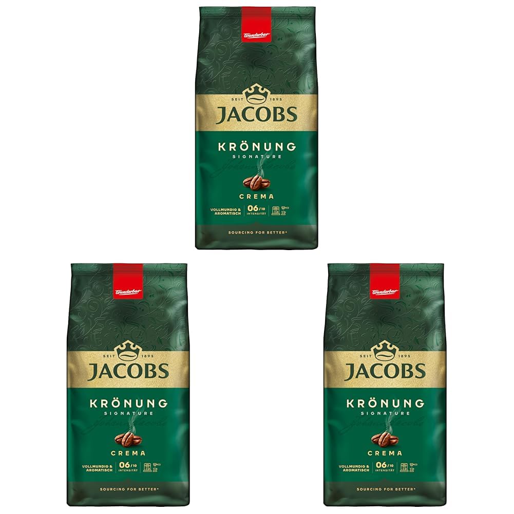 Jacobs Krönung Crema, Coffee Whole Bean, 1000 g (Pack of 3)