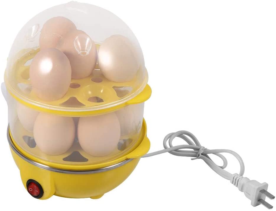 Focket Electric Egg Boiler Multifunction Double Layer Egg Cooker & Poacher for 14 Eggs for Hard Boiled Eggs, Poached Eggs, Omelettes, Automatic Shut-Off (2 Colours)(1#)