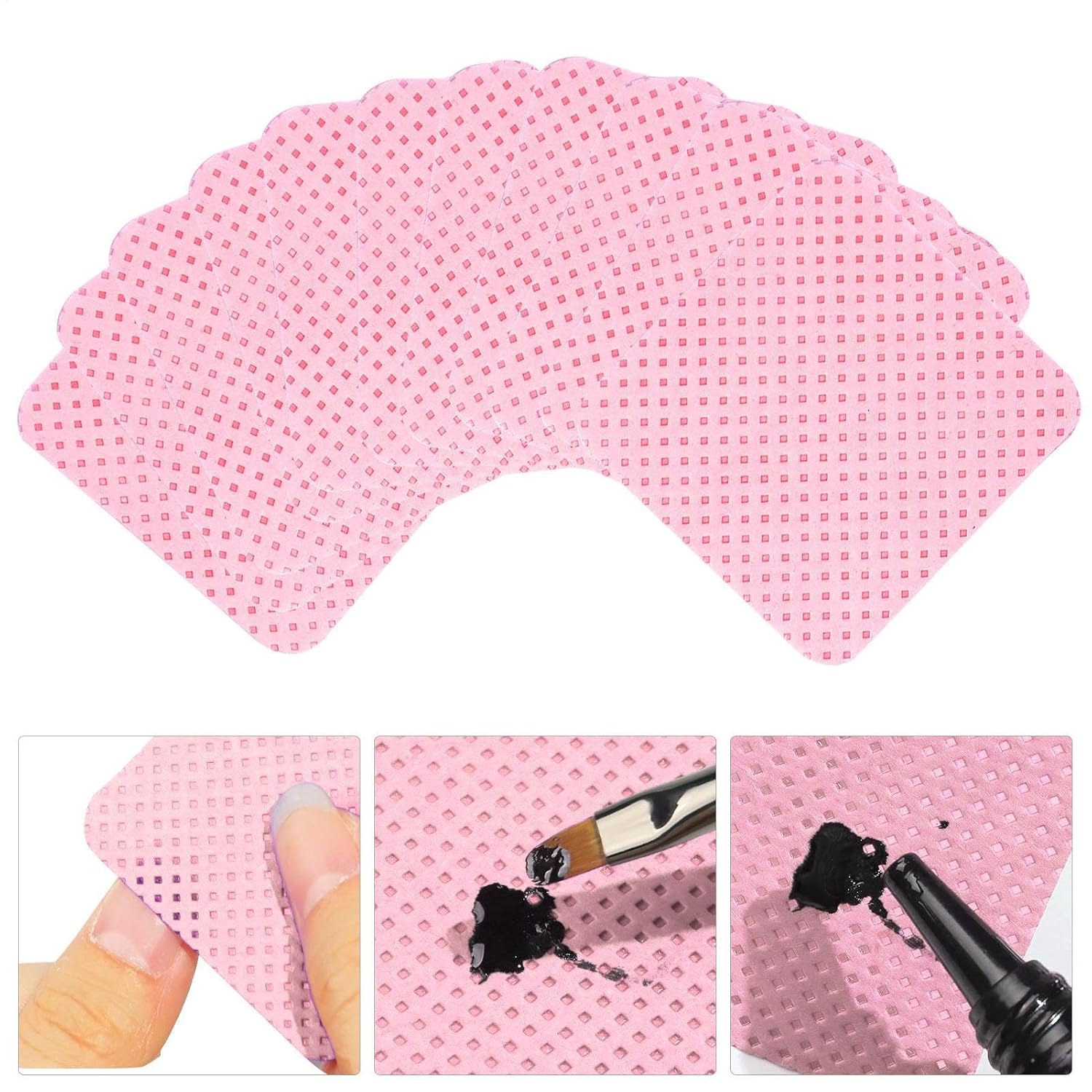 Lint Free Nail Wipes, 200 Pieces Nail Polish Remover Pads | Cleaning Wipes, Soft and Square Lint Free Wipes for Eyelash Glue, Nail Polish Remover Pads