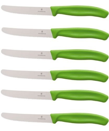 Victorinox Table Knife Green New Handle Shape Set Of 6