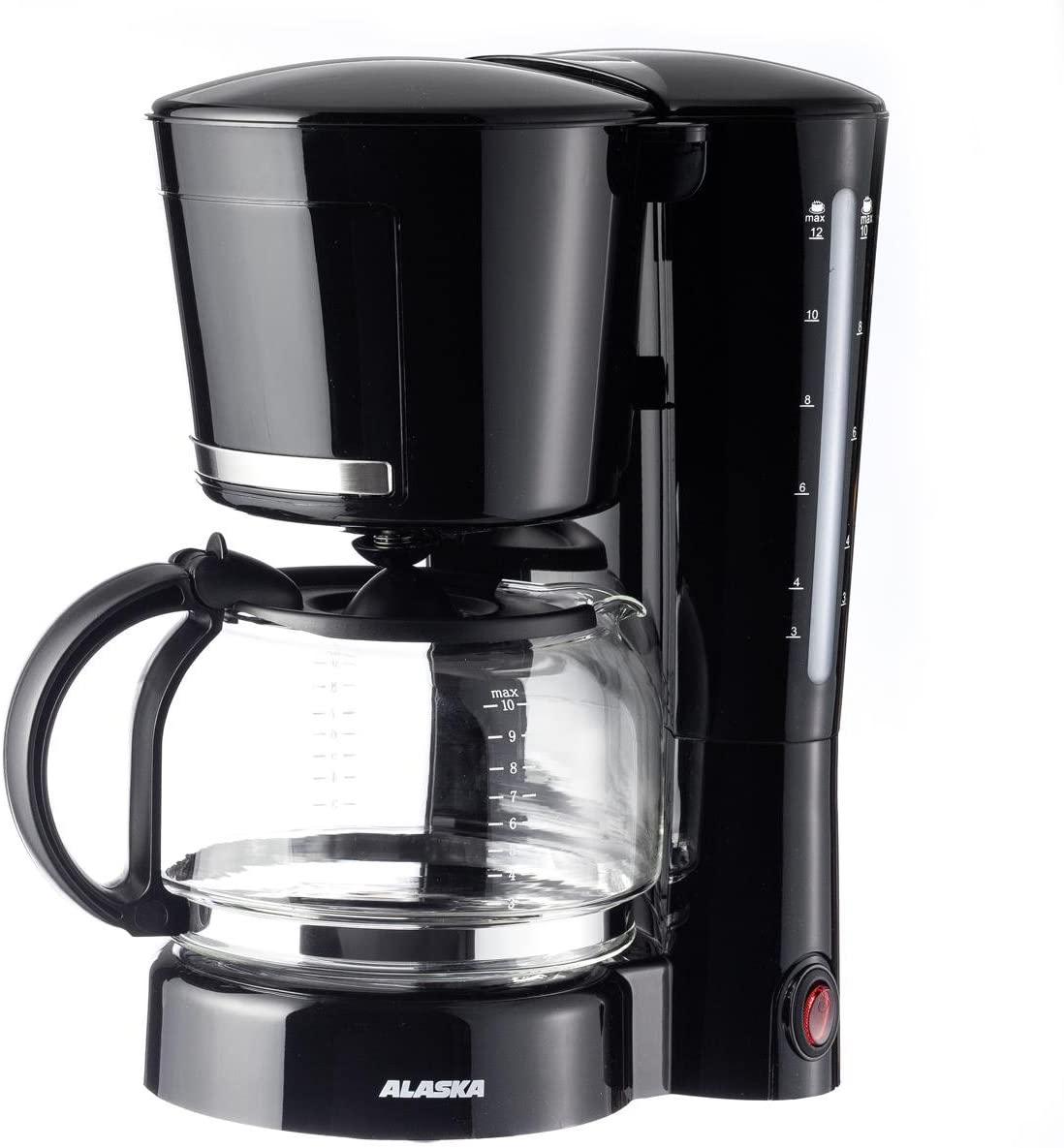 Alaska CM 2209 DSG Coffee Machine | Up to 12 Cups | 870 Watt | Removable Filter Insert | Filter Size 1x4 | Drip Stop Function | Water Level Indicator | Keep Warm Function | Control Light (Black)