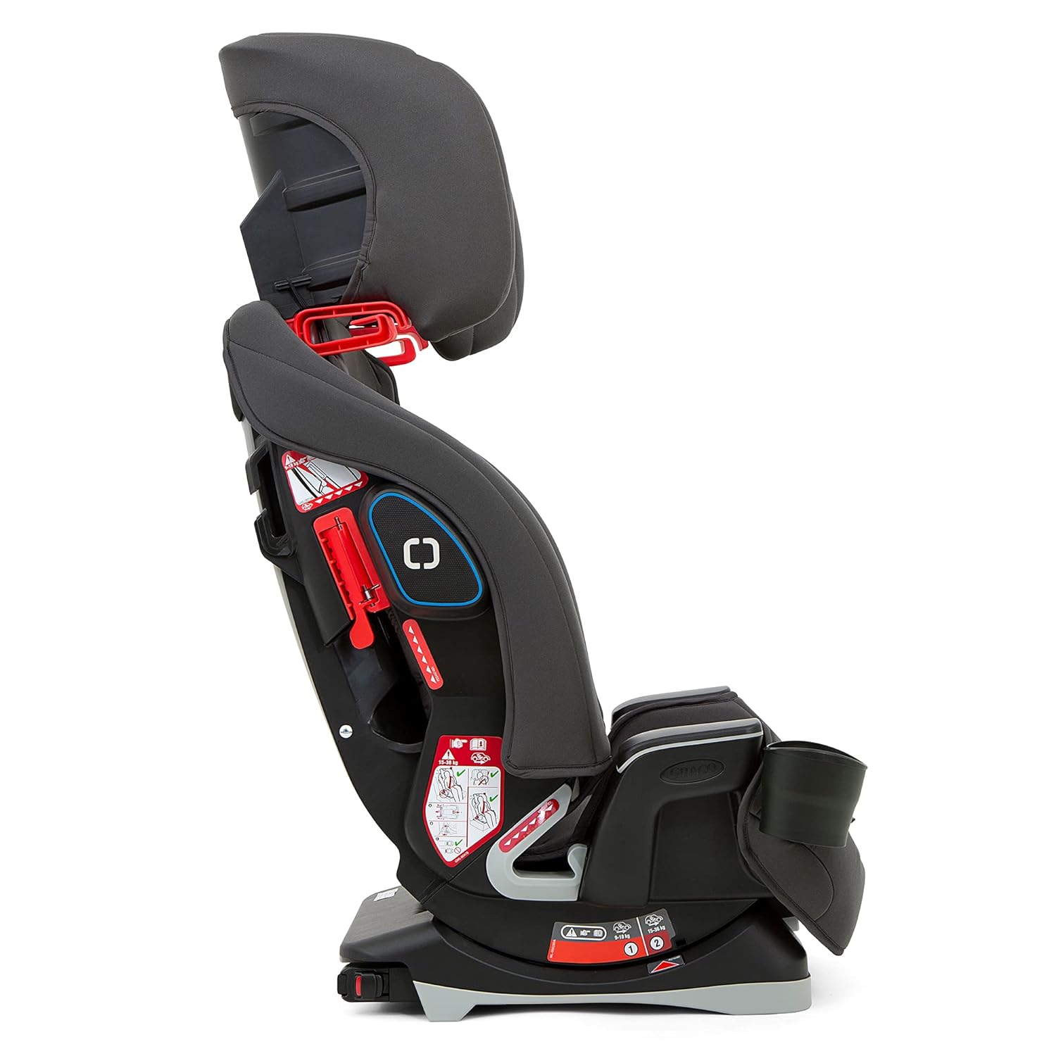 Graco Avolve Group 1/2/3 Child Seat with Isofix Car Seat from Approx. 1 Year to 12 Years (9 to 36 kg) 5-Point Harness Black