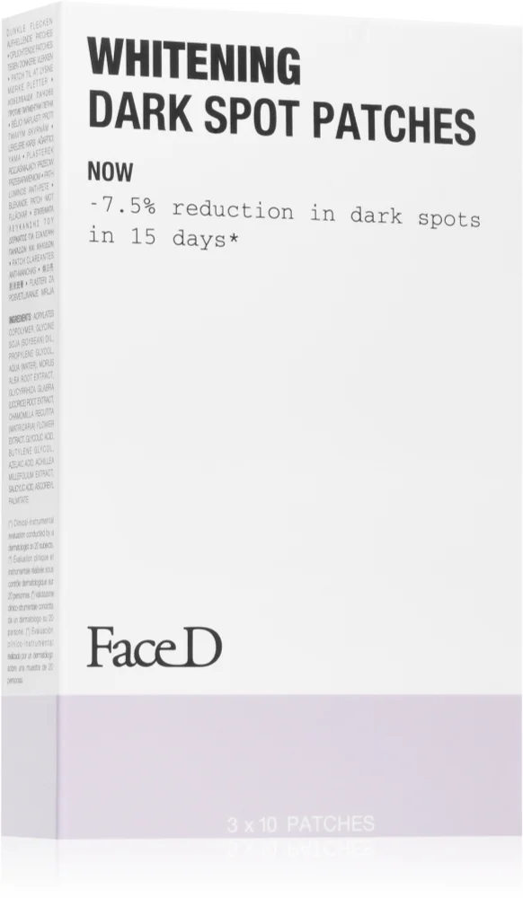 Face D whitening plaster for problematic skin against dark spots