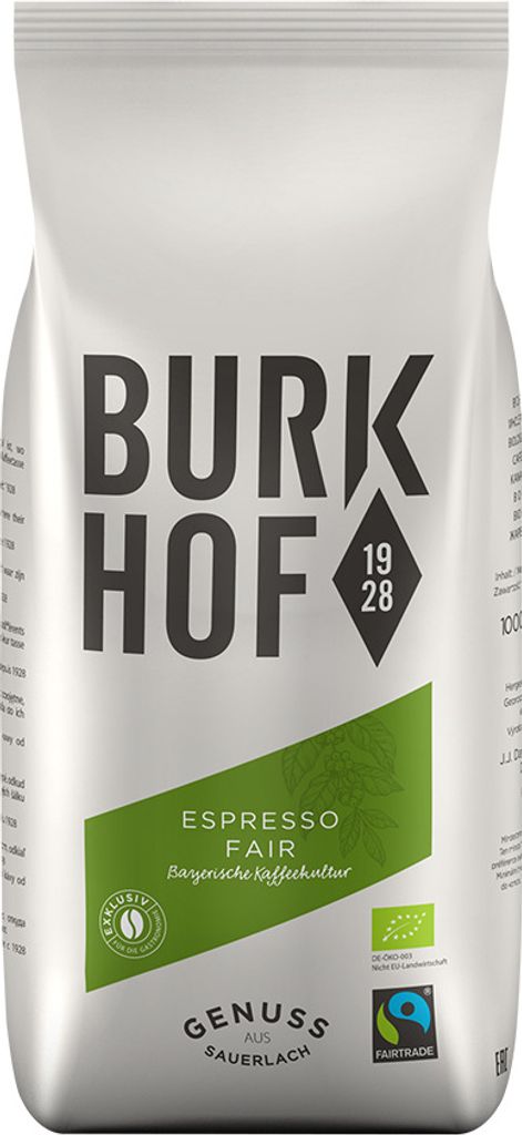 Fairtrade coffee ESPRESSO FAIR by Burkhof, 1000g beans