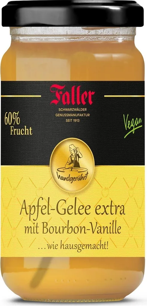 Faller Apfel-Gelee mit Bourbon Vanille – Feiner Schwarzwälder Genuss, 330g