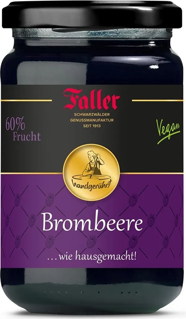 Faller Brombeer-Konfitüre extra: Hausgemachter Genuss, 60% Frucht, 330g