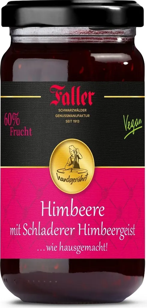 Faller Himbeer-Konfitüre extra mit Himbeergeist: Hausgemachter Genuss 330g