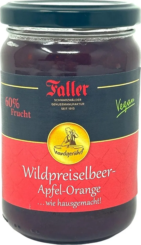 Faller Wildpreiselbeer-Apfel-Orangen Konfitüre – Hausgemachter Genuss aus dem Schwarzwald