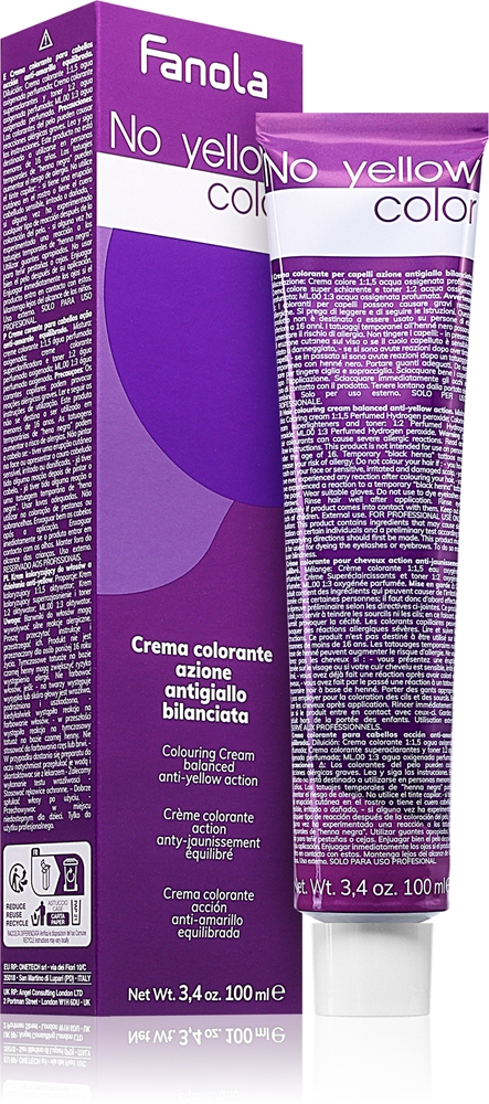 Fanola No Yellow Color hair color neutralizes yellow discoloration