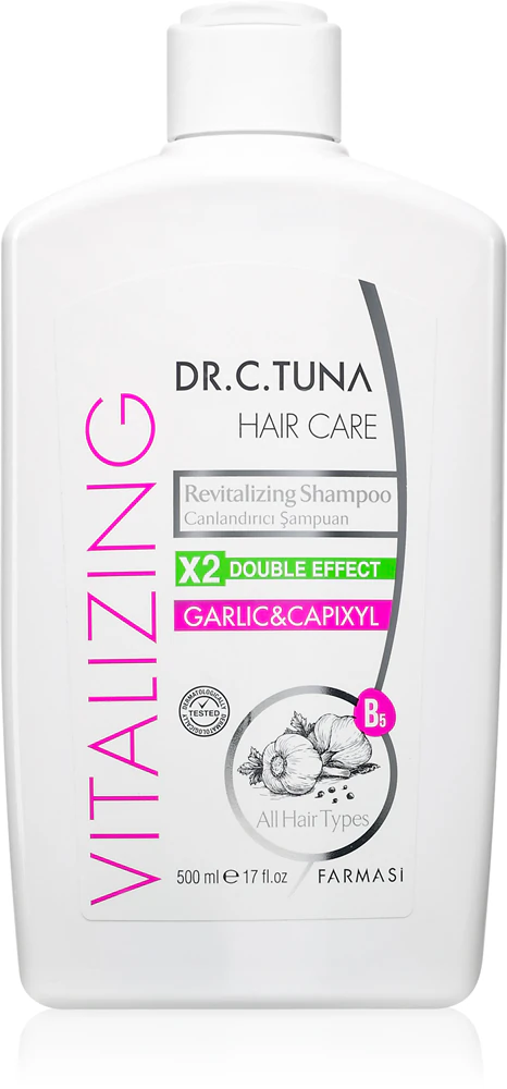 Farmasi Dr. C. Tuna Garlic & Capixyl renewing shampoo for gentle and damaged hair