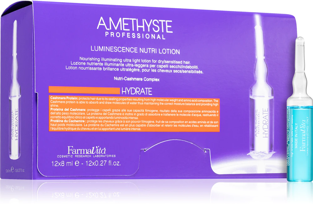 FarmaVita Amethyste Hydrate balm for fine, dry hair in ampoules