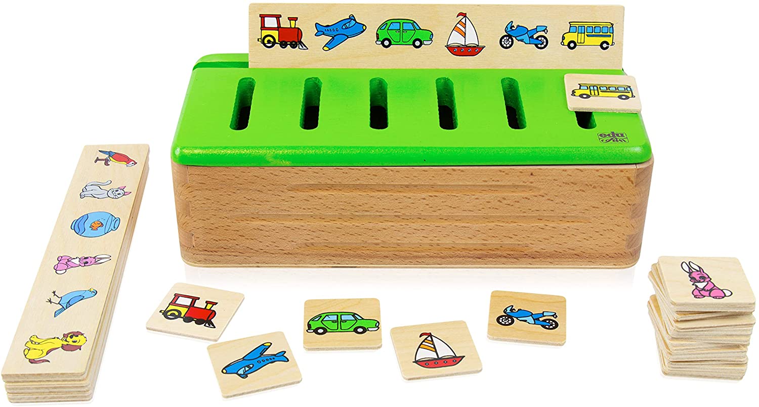 Edufun 31125 Montessori Puzzle Sorting Box Motorics Toy Sorting Box With Li