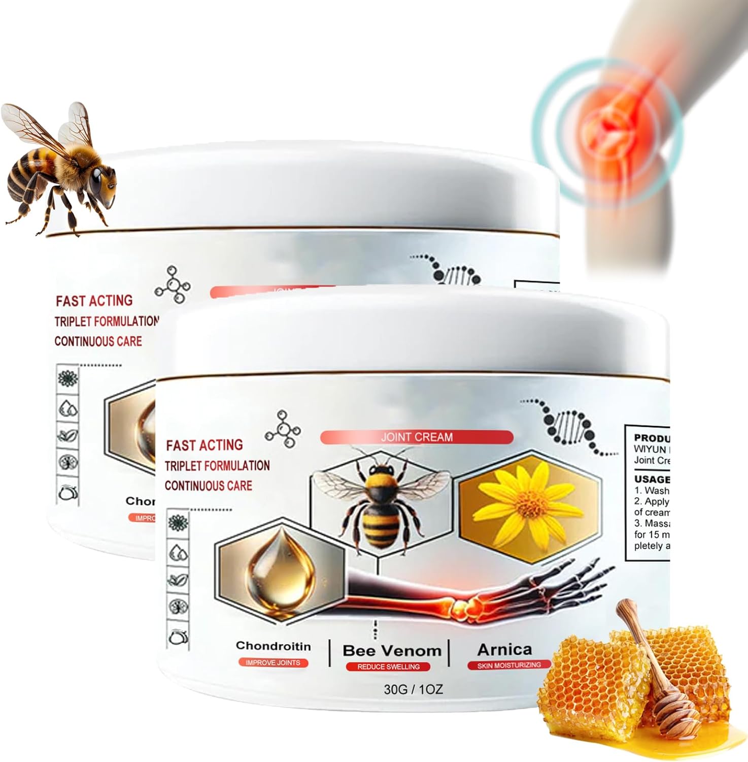 Todahof Bee Venom Multisymptom Treatment Cream, Todahof Bee Venom Ointment Psoriasis, Todahof Bee Venom Relief Cream (Set of 2)