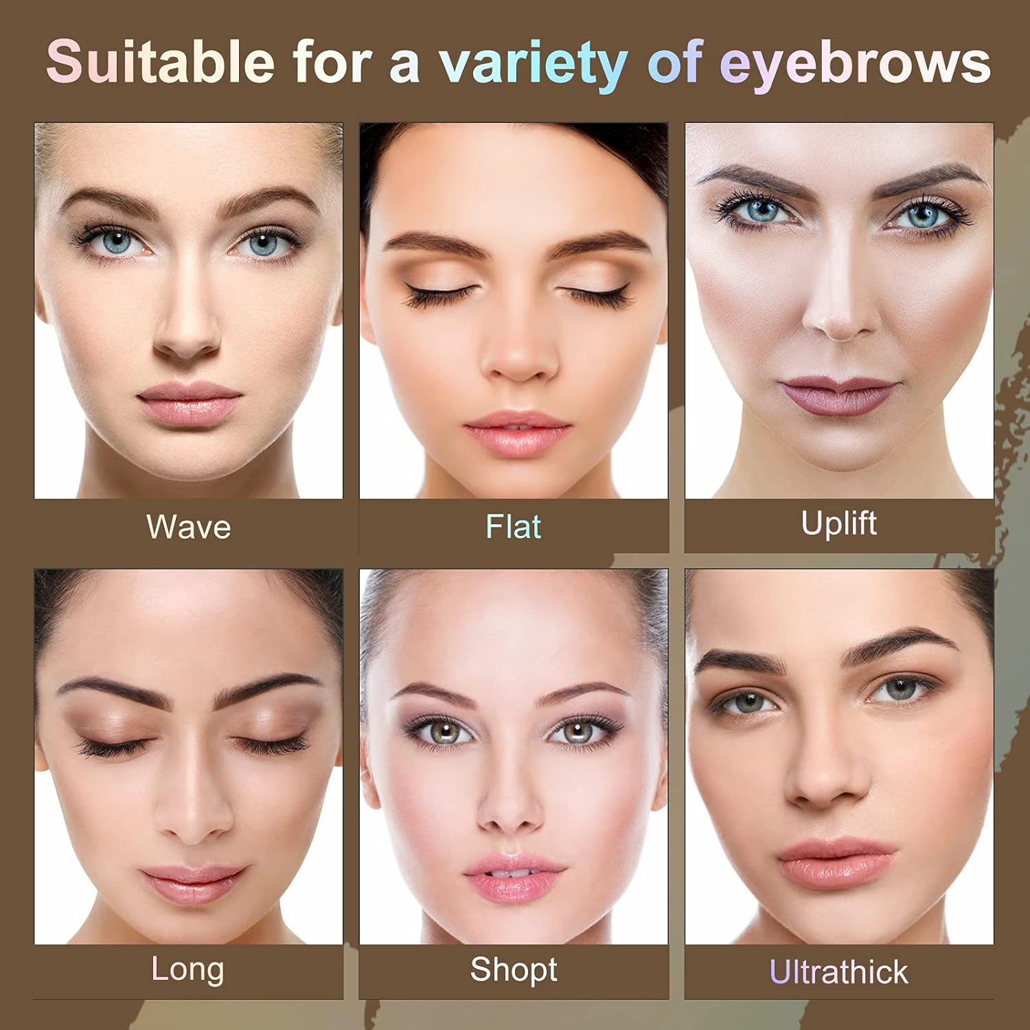 vinimay Eyebrow Stamp Shaping Kit, Eyebrow Stamp Makeup Brow Stamp Brow Powder Stencils Kit Colour Eyebrow Stamp Suitable for Women Brow Shaping Waterproof Make Up Cosmetic Set (Medium Brown), ‎mid-brown