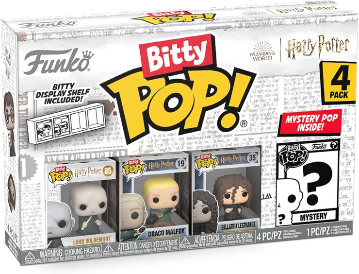 Funko Bitty Pop! Harry Potter - Lord Voldemort™, Draco Malfoy™ (Quidditch™), Bellatrix Lestrange™ and a surprise mini figure - 0.9 inch (2.2 cm) collectible - gift idea