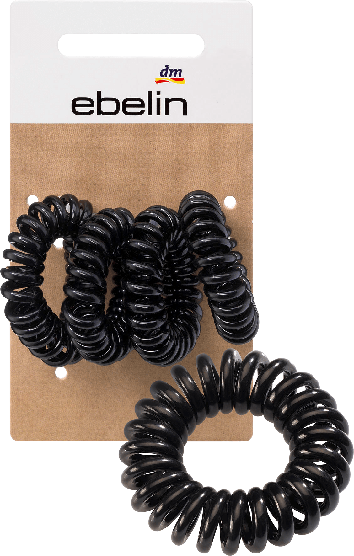Hair Ties Spiral Small Black, 4 Pcs