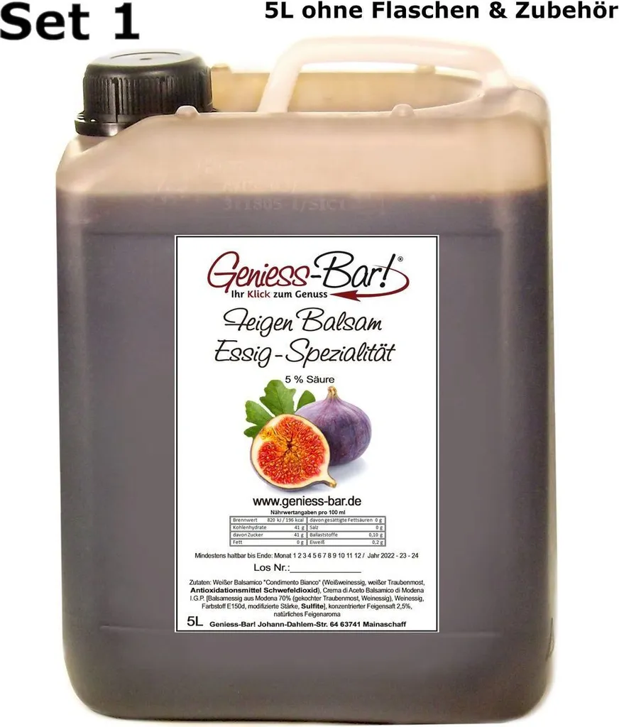 Fig Balsam - Vinegar Specialty 5L Canister balsamic, fruity & mild