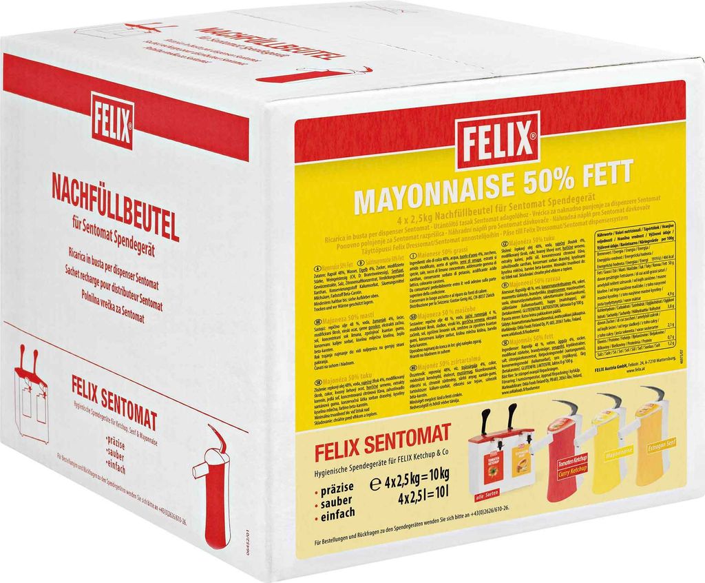 FELIX Mayonnaise 50 Prozent Nachfüllbeutel für Sentomat 2500g