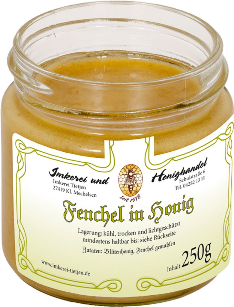 Fenchel in Honig 250g | Honig Kreation mit gemahlenem Fenchel | cremig