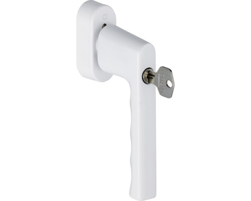 Window handle Hoppe SecuForte 11712326 Hamburg 0700S/UD9020 white pin length variable 32-42 mm lockable including fastening screws and key