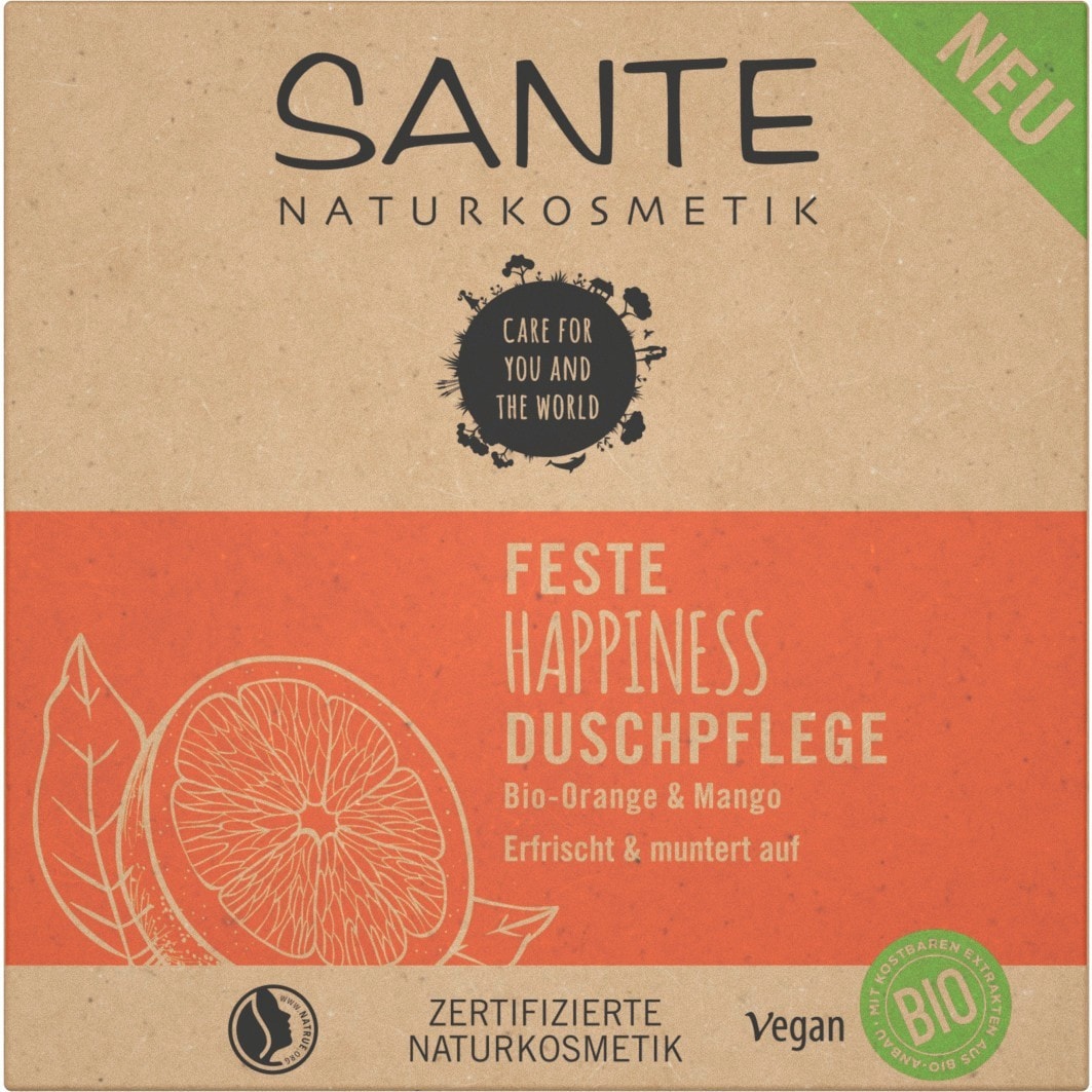 Sante Solid HAPPINESS Shower Care Organic Orange & Mango