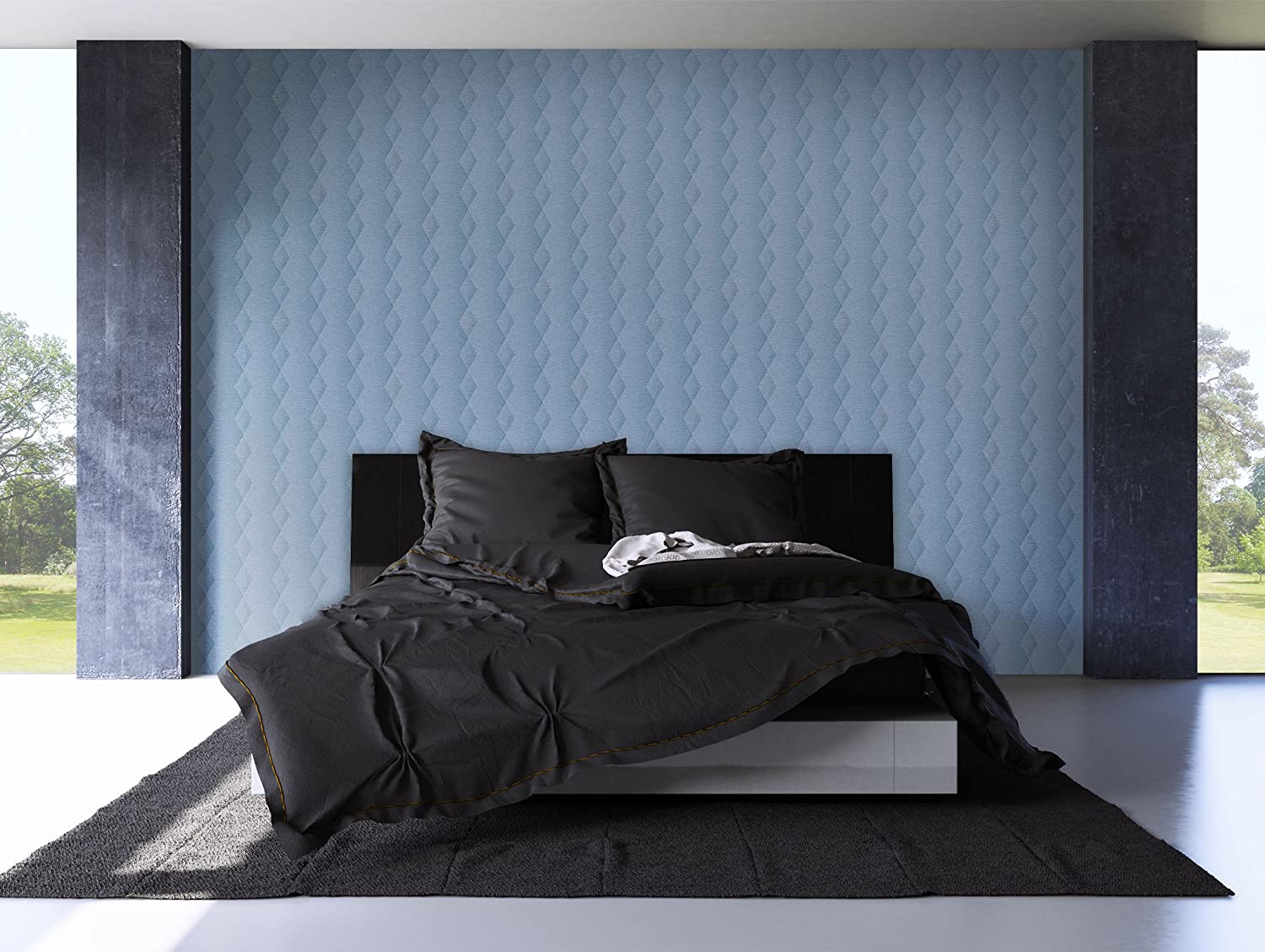Newroom Design Newroom Wallpaper Non-Woven Wallpaper Blue Metallic Modern Wallpaper – Natural Fun Modern and Elegant Design Style Guide